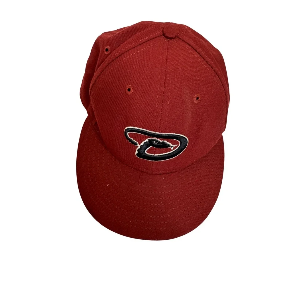 Arizona Diamondbacks Hat Cap Fitted Mens 7 1/8 Red MLB Baseball New Era‎